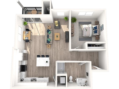 The Marlette 1x1 B Floor Plan